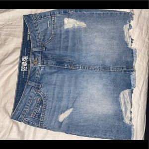 Rewash Blue Ripped Jean Skirt